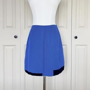 Versus Versace Blue Black Mini Skirt Size 42 Zig Zag Pattern High Waisted Italy